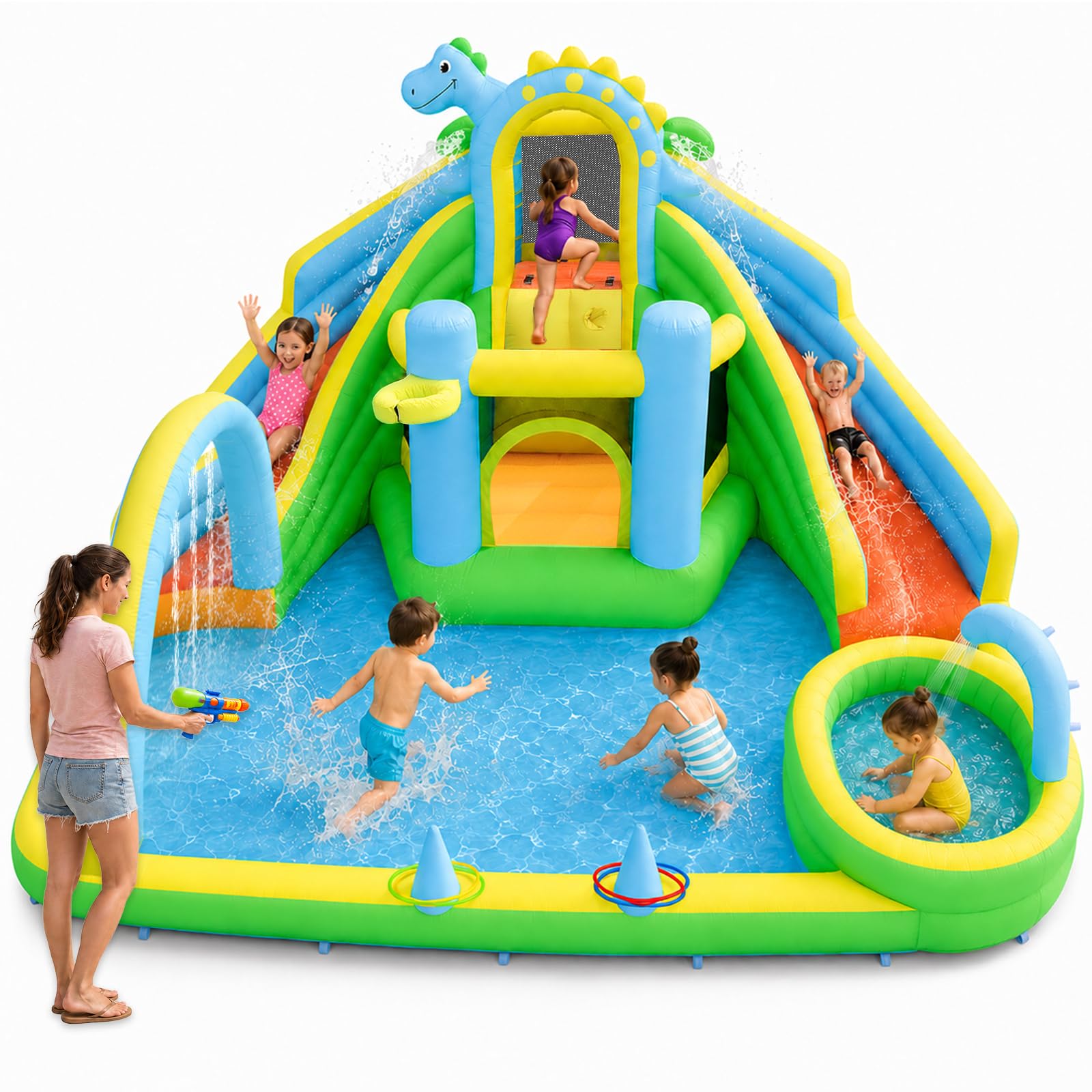 Photo 1 of GARIGLOOME Dinosaur Inflatable Water Slide Bounce House