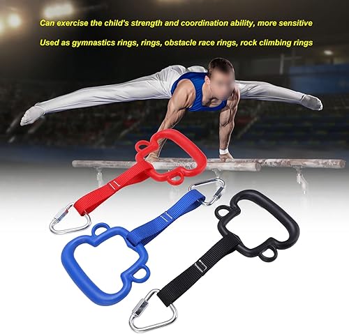 Miniatura 5 de VGEBY Anillos colgantes, Cojinete de Carga 440.9 lbs Anillos de Gimnasia al Aire Libre Niños Anillos de Columpio Forma de Mono Anillo de Escalada