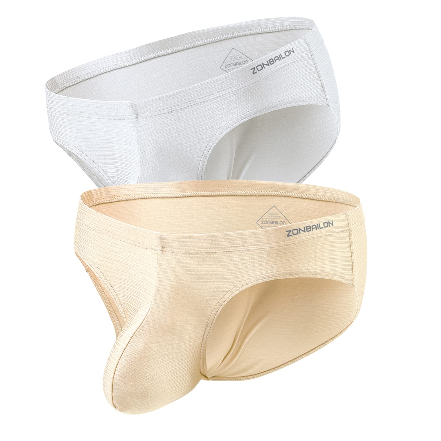 BIATWOWR Herren Unterwäsche aus Eisseide mit Niedrigem Bund und Großer Tasche Sexy Hautfreundlich und Bequem