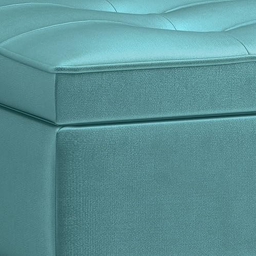 Miniatura 114 de SIMPLIHOME Cosmopolitan - Banco otomano rectangular de transición de 44 pulgadas de ancho con parte inferior abierta en piel sintética vegana gris