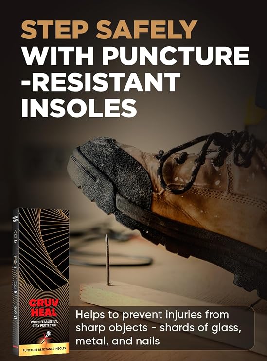 Cruvheal Work Orthotic and Puncture Resistant Insoles