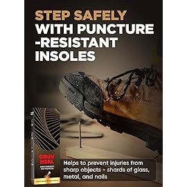 Puncture Resistant Work Insole - Nail Proof - Steel Toe Inserts - Work Boot Insoles for Men and Women - Insoles Standing All Day - Flat Feet (L, Yellow)