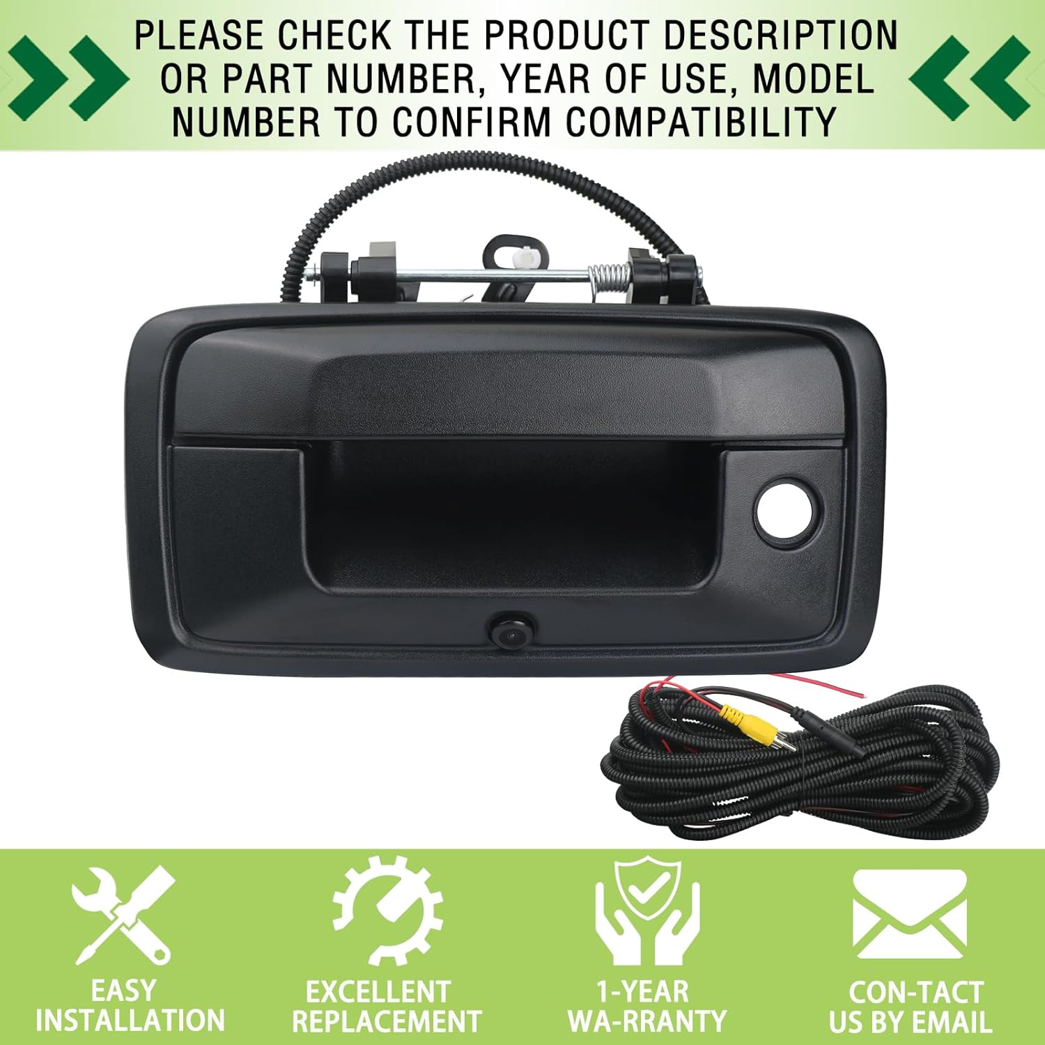 Backup Camera Tailgate Handle Rear View Camera Liftgate Latch Handle with Keyhole Compatible with 2016-2019 Chevrolet Chevy Silverado GMC Sierra