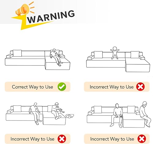 Miniatura 8 de Modular Sectional Couches Sofa, Convertible L Shaped Couch and Sofa Bed, Cloud Floor Lounge for Living Room Furniture Sets,Coffee