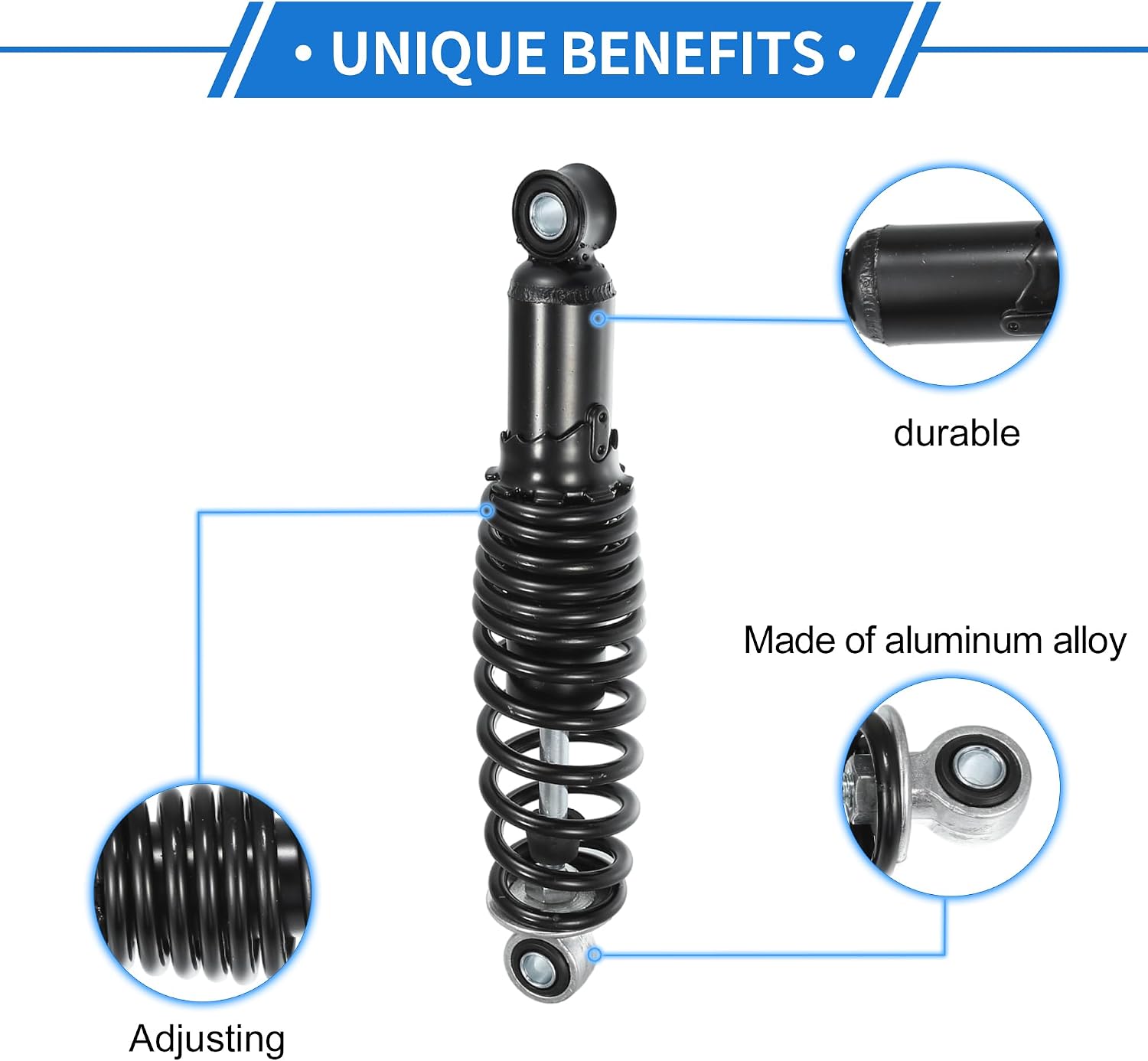 Condition photo showing New/Like New for 1 pair motorcycle rear suspension shock, 290mm rear air suspension shocks struts spring universal for motorcycle durable steel black left right