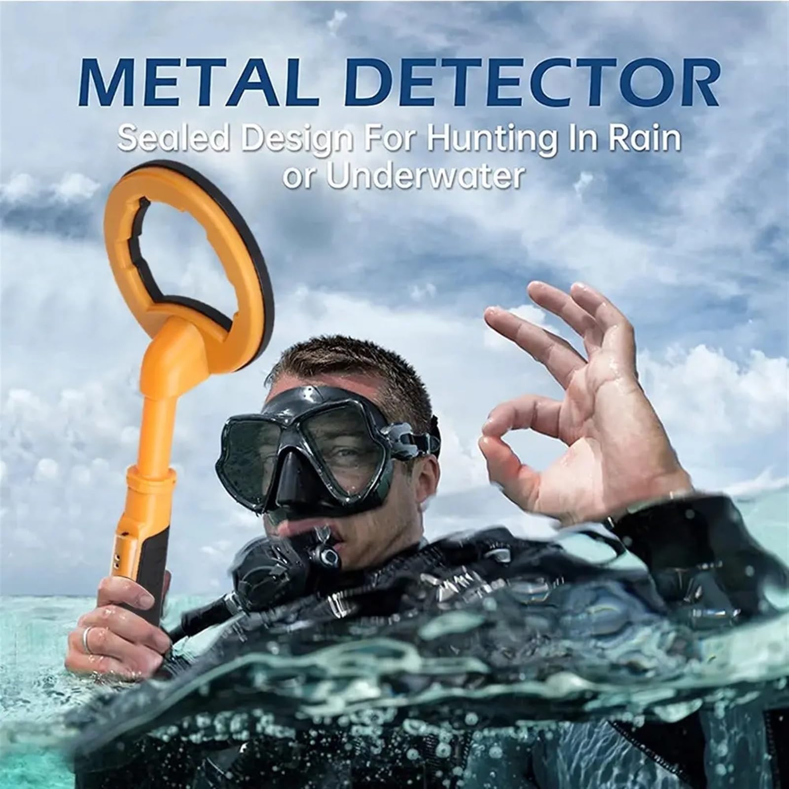 Wykrywacz metali, Pulse Dive Podwodny Detektor Metalowy Wykrywacz 2 W 1 Maszyna do Poszukiwania Skarbów 30m Okrągła Sonda Pinpointer do polowań na plaży