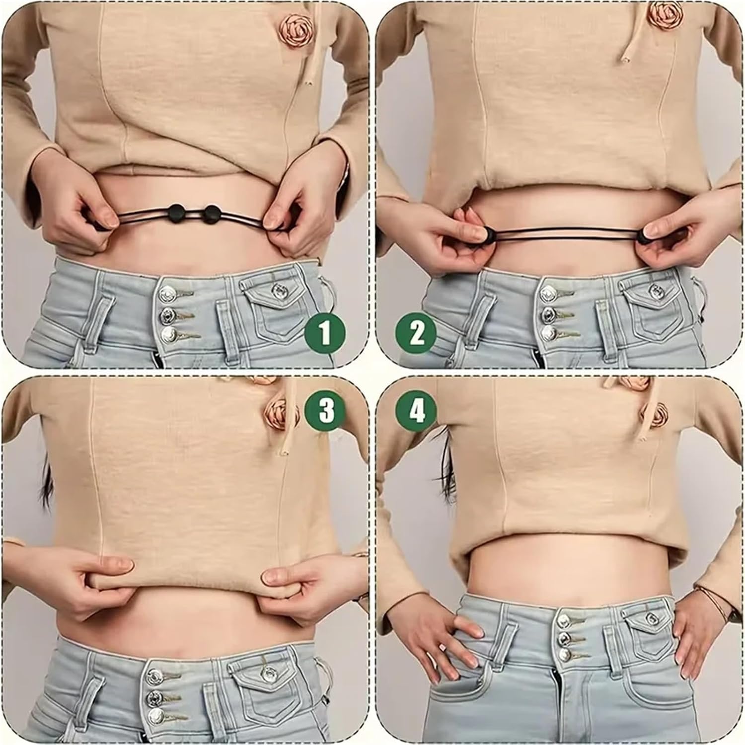 Adjustable Shirt Tuck Bands 12-Pack Women's Shirt Stays, Seamless Adjustable Waistband for Smooth Tuck Under Tops