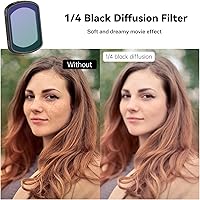 Vista 6 de Haoge Juego de filtros magnéticos para DJI Osmo Pocket 3, incluye filtro de niebla negra de 1/4, filtro de reducción de pullución de luz, ND