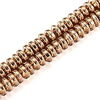 Vista 8 de Cheris - 125 cuentas de metal Heishi de 0.236 x 0.118 pulgadas (0.236 x 0.118 in) chapadas en plata, no magnéticas, cuentas sueltas de hematita