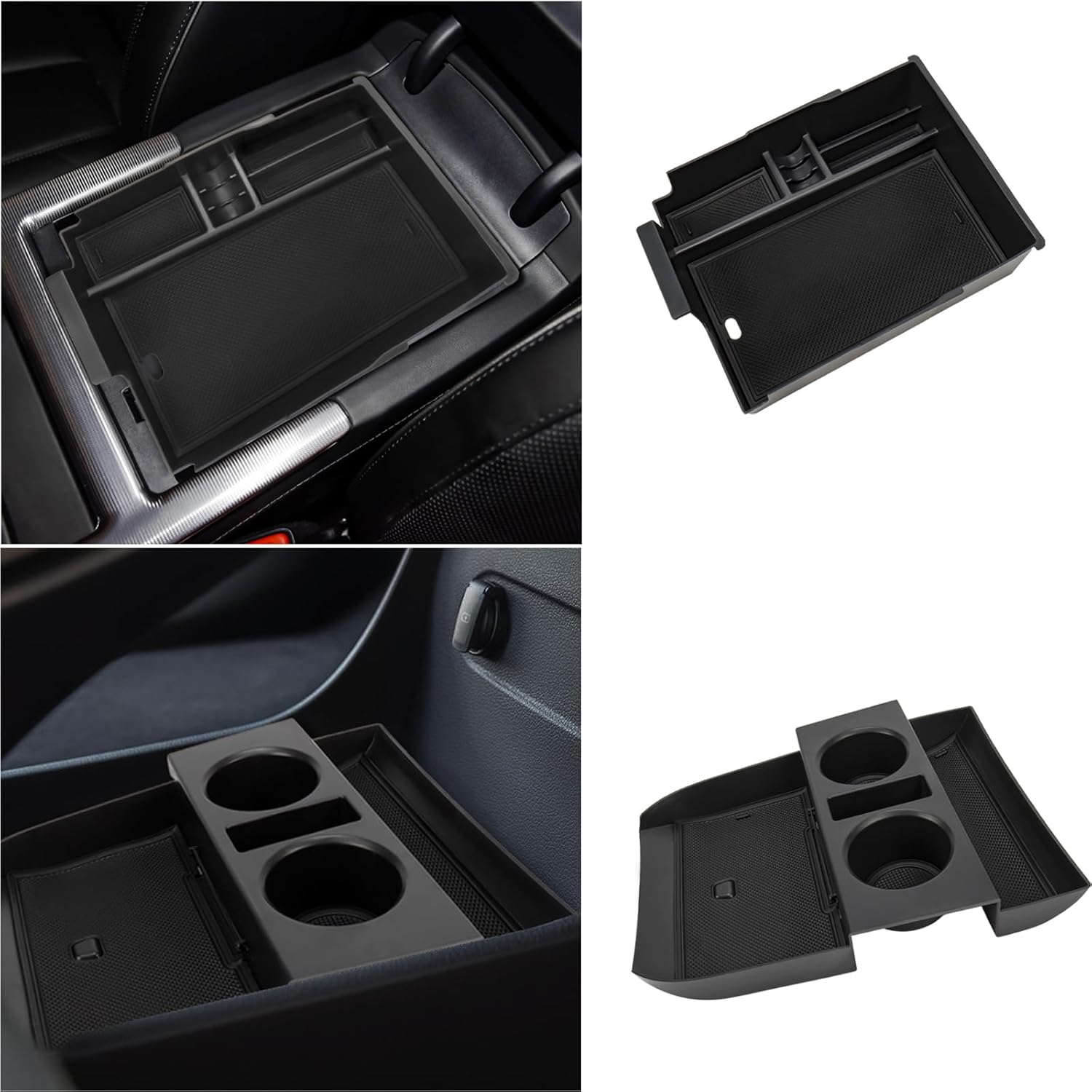 Carwiner 2PC Center Console Organizer Tray for 2023-2025 Hyundai Palisade Accessories with Armrest Storage Tray for Palisade Accessories Interior Storage Drawer Box Holder