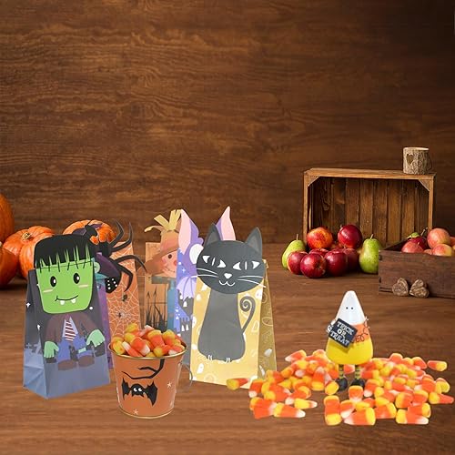 Miniatura 22 de Bolsas de regalo de Navidad, 24 bolsas de papel de Navidad, 24 calcomanías de Navidad, bolsa de regalos de Navidad, suministros de fiesta