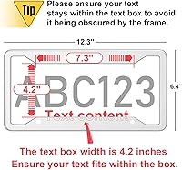 Vista 5 de Metal Custom License Plate Frame - Rust-Proof Aluminum Car License Plate Holder for Front or Rear - Automotive Exterior Car Accessories for Women