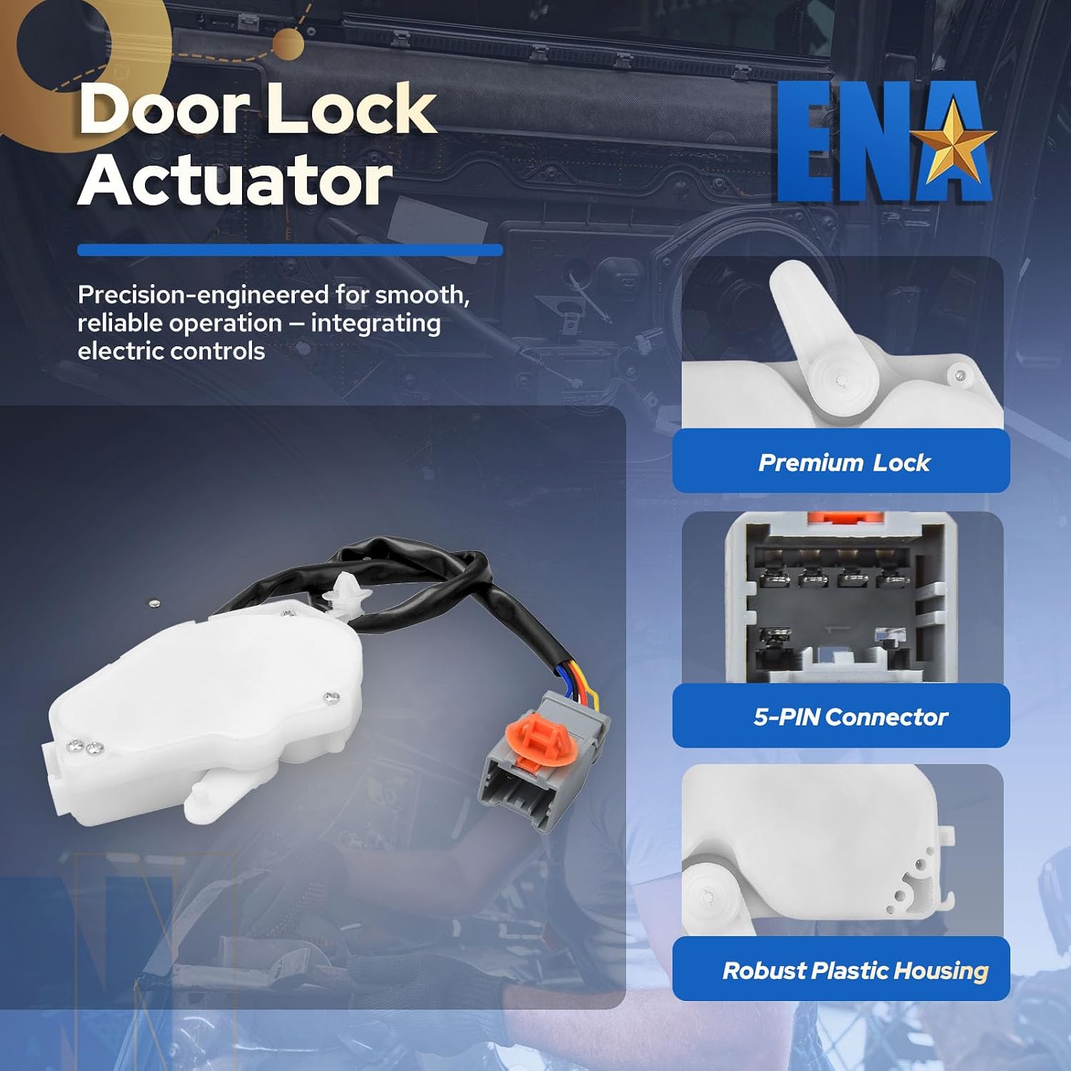 ENA Front Left Driver Side Door Latch Lock Actuator Compatible with Honda CR-V Prelude 1997 1998 1999 2000 2001 V6 2.0L 2.2L for 72155-S03-J11 72155S03J11 746-303 DLA367 8D1191 SM1445