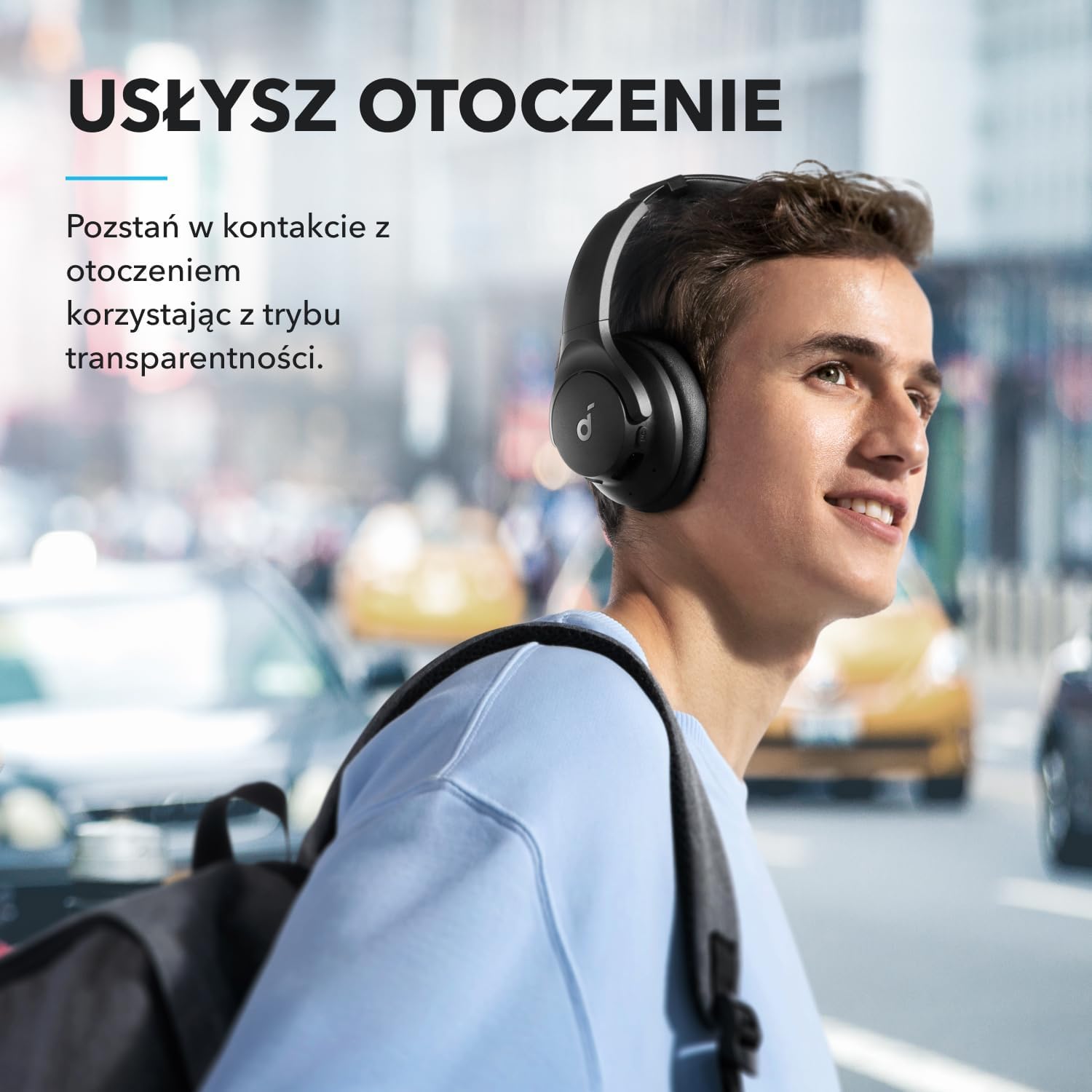Гибридные наушники Soundcore by Anker Q20i (восстановленные) с активным шумоподавлением, беспроводные накладные Bluetooth-наушники, 40 часов воспроизведения с ANC, звук высокого разрешения, мощные басы