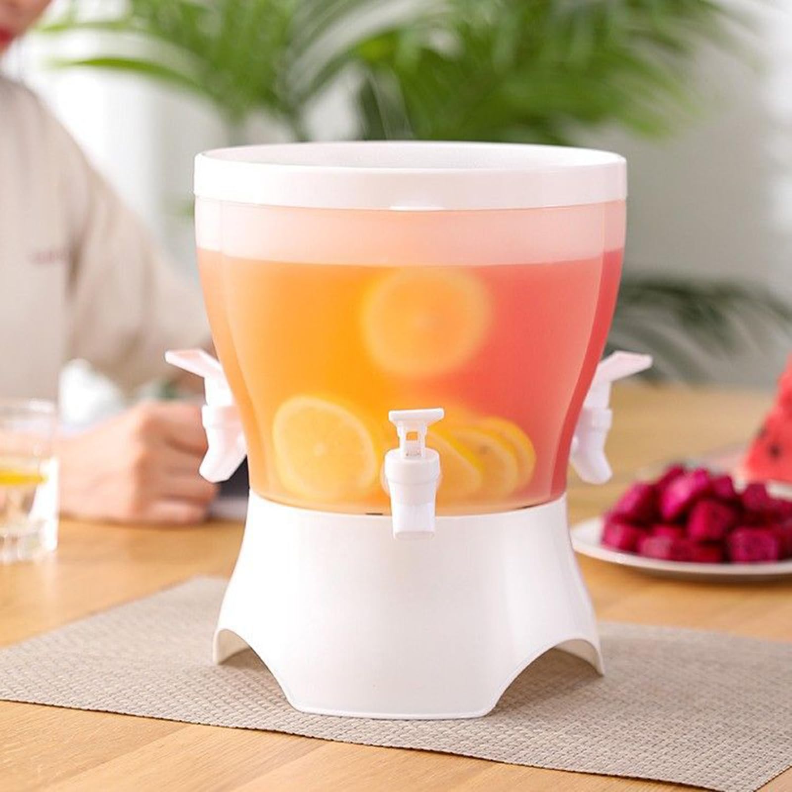Grande Distributore di Bevande | Grandi Distributori di Bevande per Ricevimenti - a tre scomparti con rubinetto, serbatoio d'acqua girevole impermeabile per cocktail, succhi e limonata