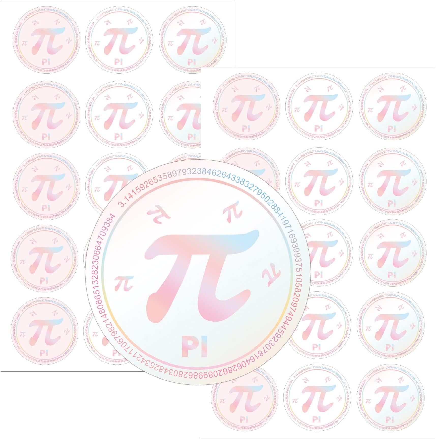 240Pcs π Symbol Decorations Scientific Labels Pi Day Commemorative Celebration Stickers 2 inch Geometric Pi Math Science Labels for Planner's Math Lover Gifts Party Classroom Decoration (1)