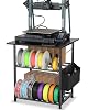 3D Printer Stand with Filaments Storage - 3D Printer Table Filament Shelf Storage Rack Heavy Duty 3D Printer Cart Desk with Wheels for 3D Workshop