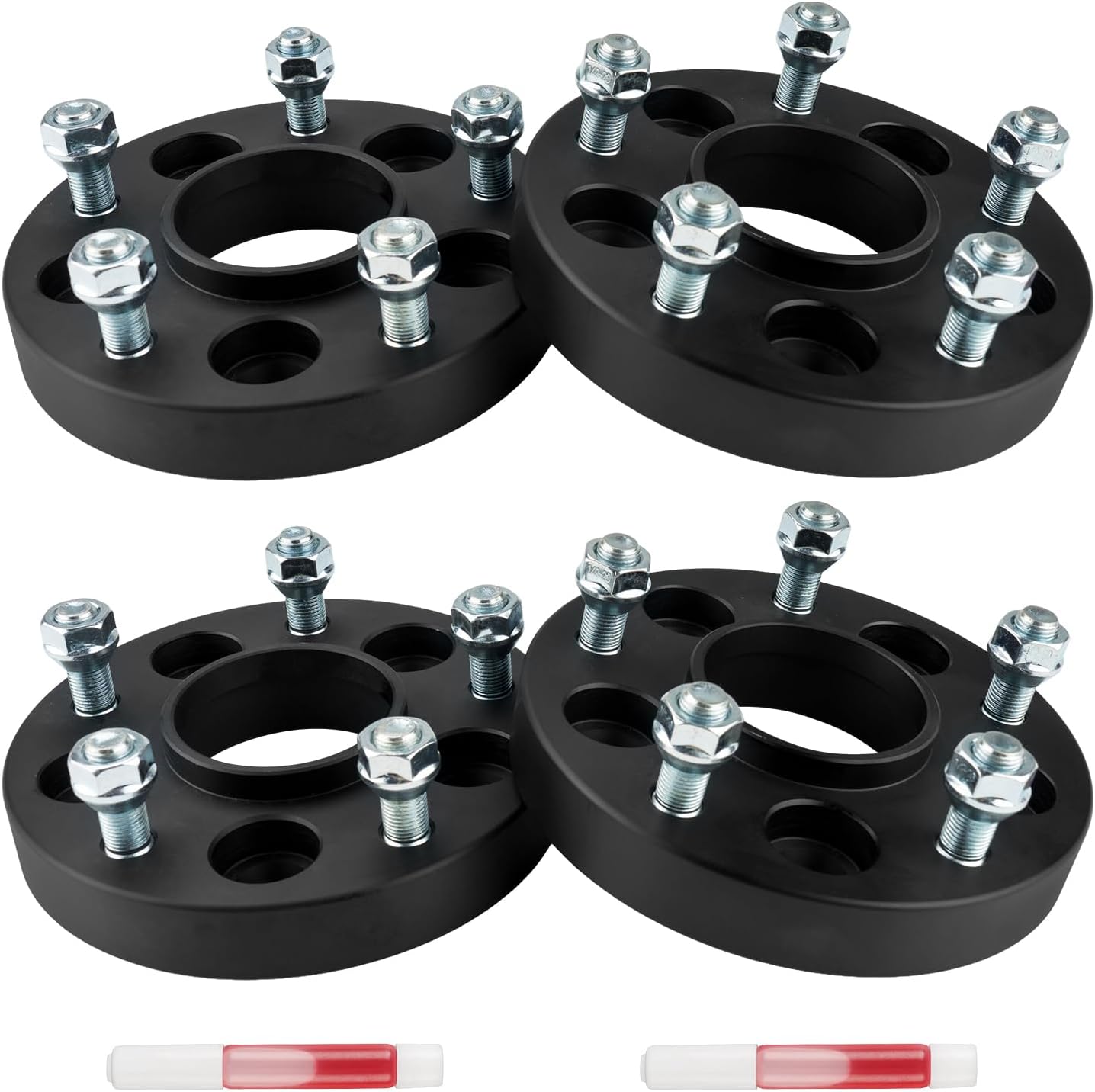 KAX 5x4.5 to 5x5 Wheel Adapters, Forged 1" Hubcentric Adapters with Thread Pitch 1/2" x20 Hub Bore 71.5mm(Bolts Pattern Changed),fit for 1987-1990 Dakota, 2007-2011 Nitro,Black