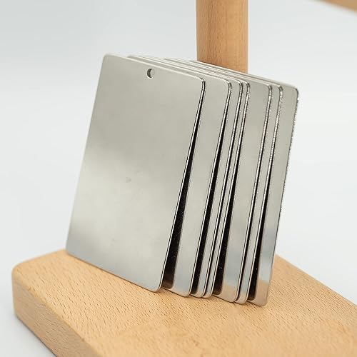 Miniatura 4 de StayMax Grabado de metal en blanco estampado en blanco de acero inoxidable, paquete de 10 unidades de 3.3 x 2.1 pulgadas