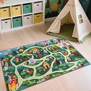 LIVEBOX Whimsical Kids Playroom Rug, Washable Play Carpet Floor Mat for ...
