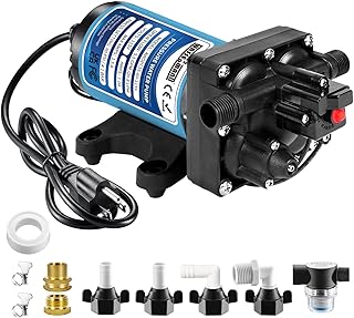 WASSERMANN Water Pressure Pump 115 Volt AC 5.5GPM 60PSI,Water Pump Self Priming Diaphragm Pump with Pressure Switch for Kitchen Bathroom Marine Yacht Garden