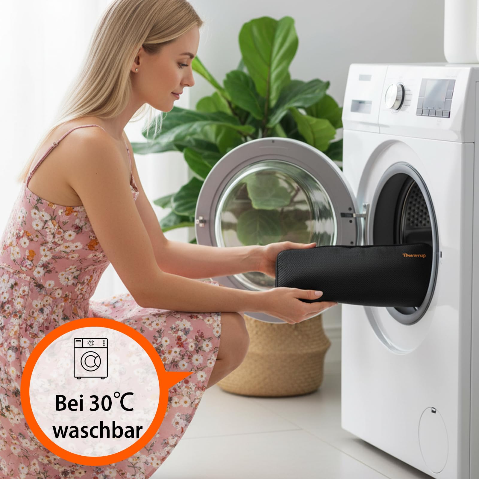 Thermrup Mobile Beheizbare Sitzauflage Ferninfrarot Heizkissen – Akku- & Netzbetrieb, 3 Heizstufen, Ideal für Ideal für Bürostuhl, Rollstuhl, Gartenstuhl, Campingstuhl
