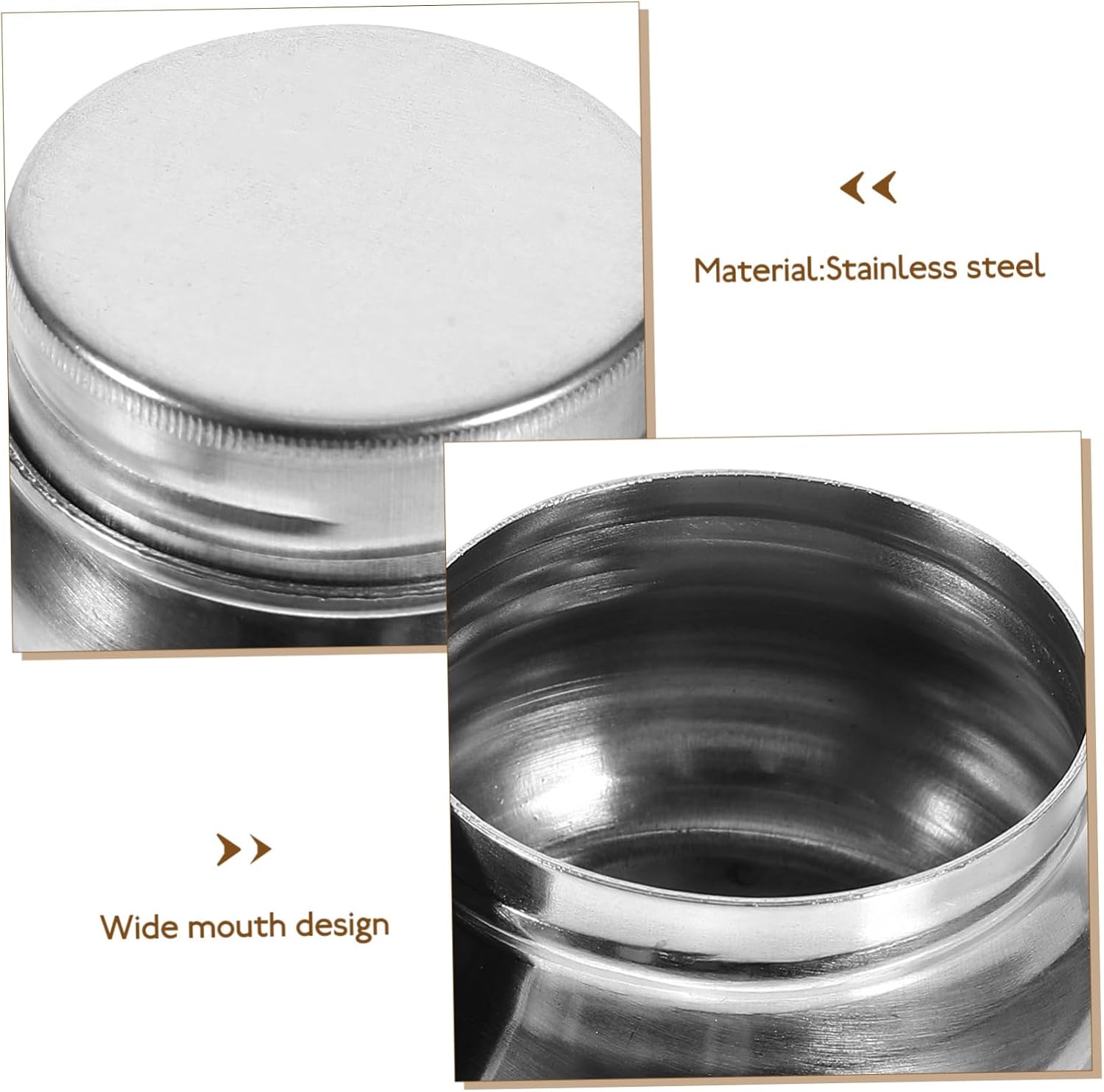 KALLORY 2pcs Stainless Steel Oil Palette Cups Mouth Dipper Palette Cup Lid for Artists Portable