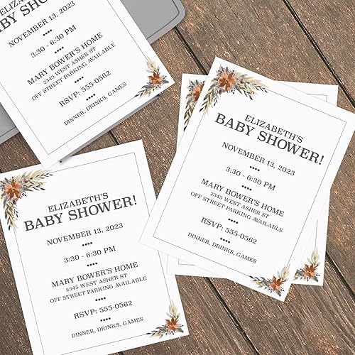 Miniatura 5 de Papel de membrete floral de otoño indie, 50 hojas impresas, 8.5 x 11 pulgadas, papel de celebración de otoño para todas las ocasiones, paquete de