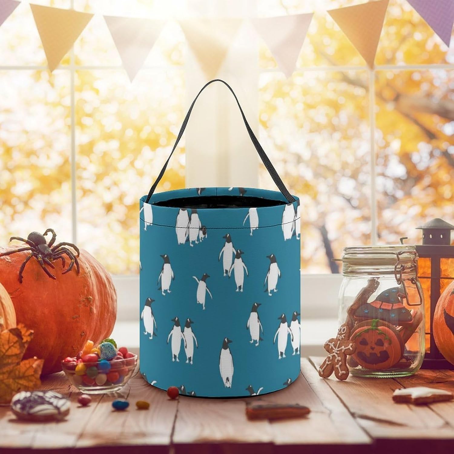 Penguines Atlantic Candy Bag Halloween Treat Goody Bags Party Basket Handbag Holiday Decor