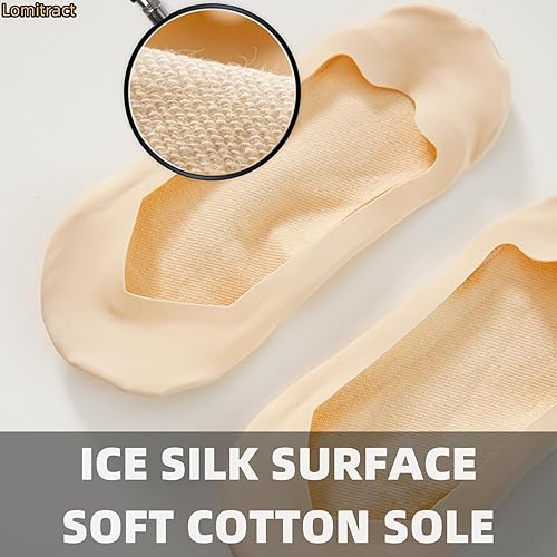 Miniatura 4 de Lomitract - Calcetines delgados de corte ultrabajo (Mujeres 5-12), hechos de superficie de seda helada en la parte superior y algodón en la parte