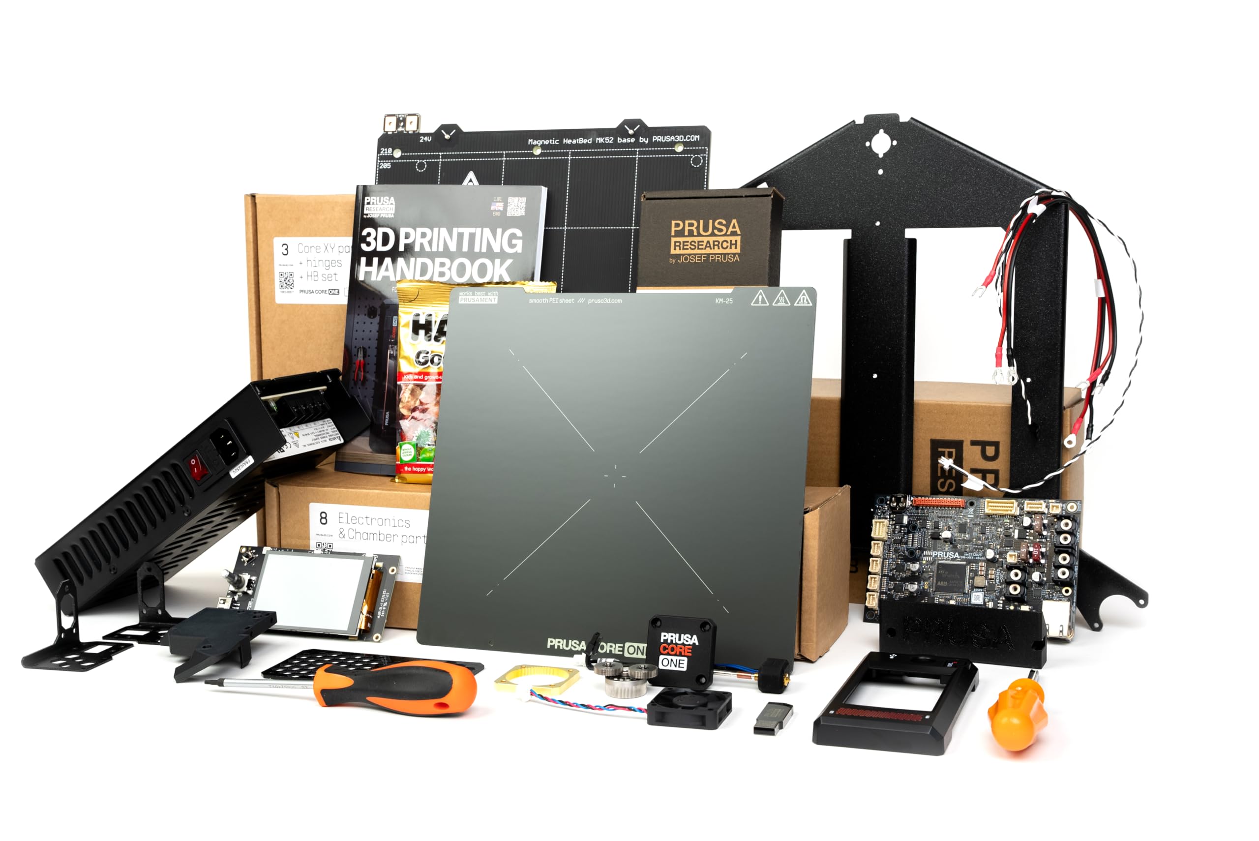 Kit d'imprimante 3D Original Prusa Core One, Feuilles d'impression Amovibles, kit DYI pour imprimante 3D pour débutants, Amusant à Assembler, calibrage Automatique, échantillon de Filament Inclus
