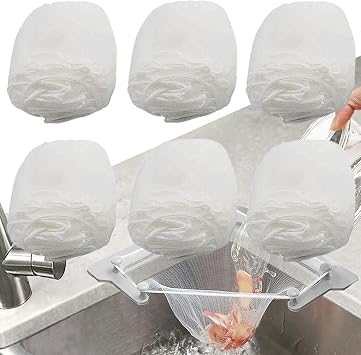 300PCS Large Size Filtering Mesh Bags for Kitchen Sink Triangle Tri-Holder Filter Kitchen Sink Strainer