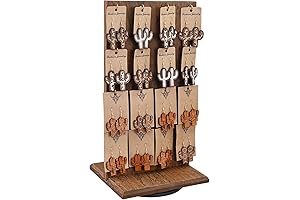 Ikee Design Versatile Badge Reel Display Stand with 32 Hooks