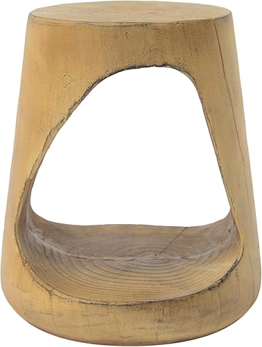 Miniatura 61 de kevinplus Mesa auxiliar redonda de madera para sala de estar, mesa auxiliar retro en relieve para apartamento, dormitorio, oficina (diámetro 20.5 x