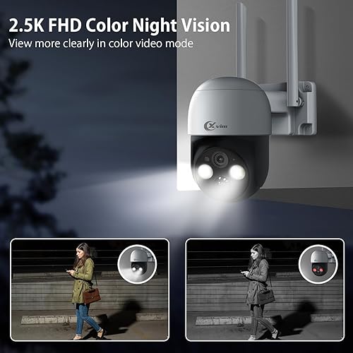 Miniatura 6 de XVIM 2 cámaras de seguridad solares inalámbricas para exteriores, 2.5K PanTilt Cámaras inalámbricas para exteriores para seguridad del hogar,