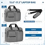RAINSMORE Laptop Bag for Men 15.6 17.3 Inch Waterproof Laptop Bag Large Professional Messenger Bag for Business Travel Work
