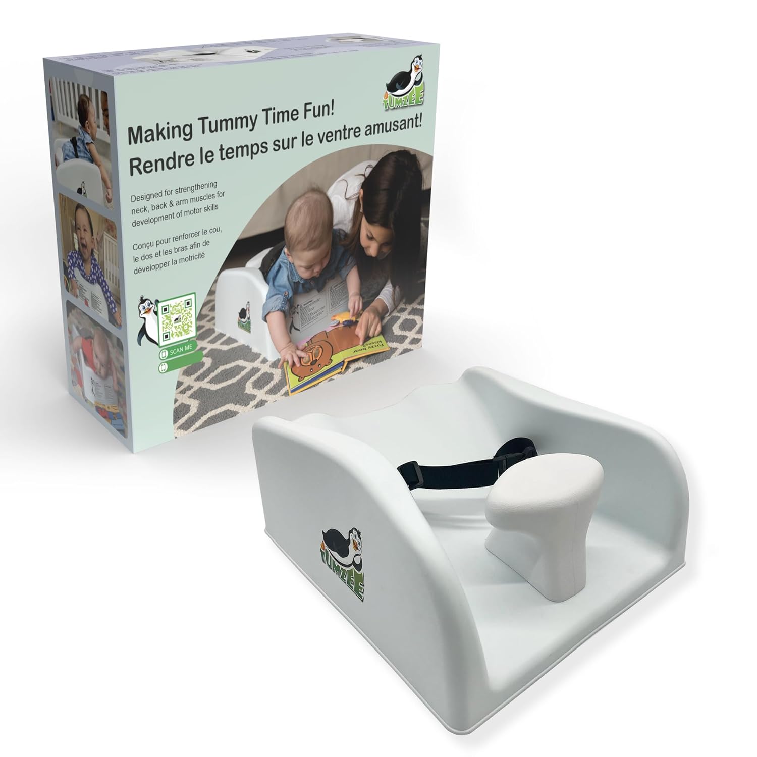 Tummy Time Incline Tool | Includes Comfort Pad | Frees Arms for Play | Develops Infant Neck | Shoulder & Back Muscles | BPA & Phthalate-Free