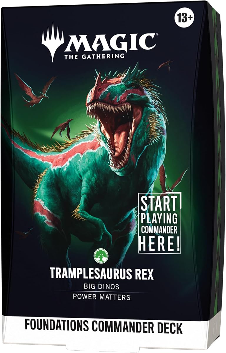 Magic: The Gathering Foundations Commander Deck - Tramplesaurus Rex | Baraja de 100 cartas + Accesorios