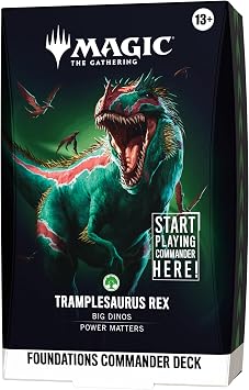 Magic: The Gathering Foundations Commander Deck - Tramplesaurus Rex | 100-Card Deck + Accessories
