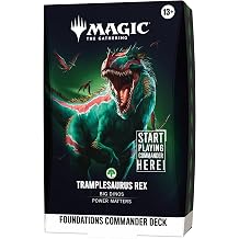 Magic The Gathering Foundations Commander Deck - Tramplesaurus Rex | 100-Card Deck + Accessories