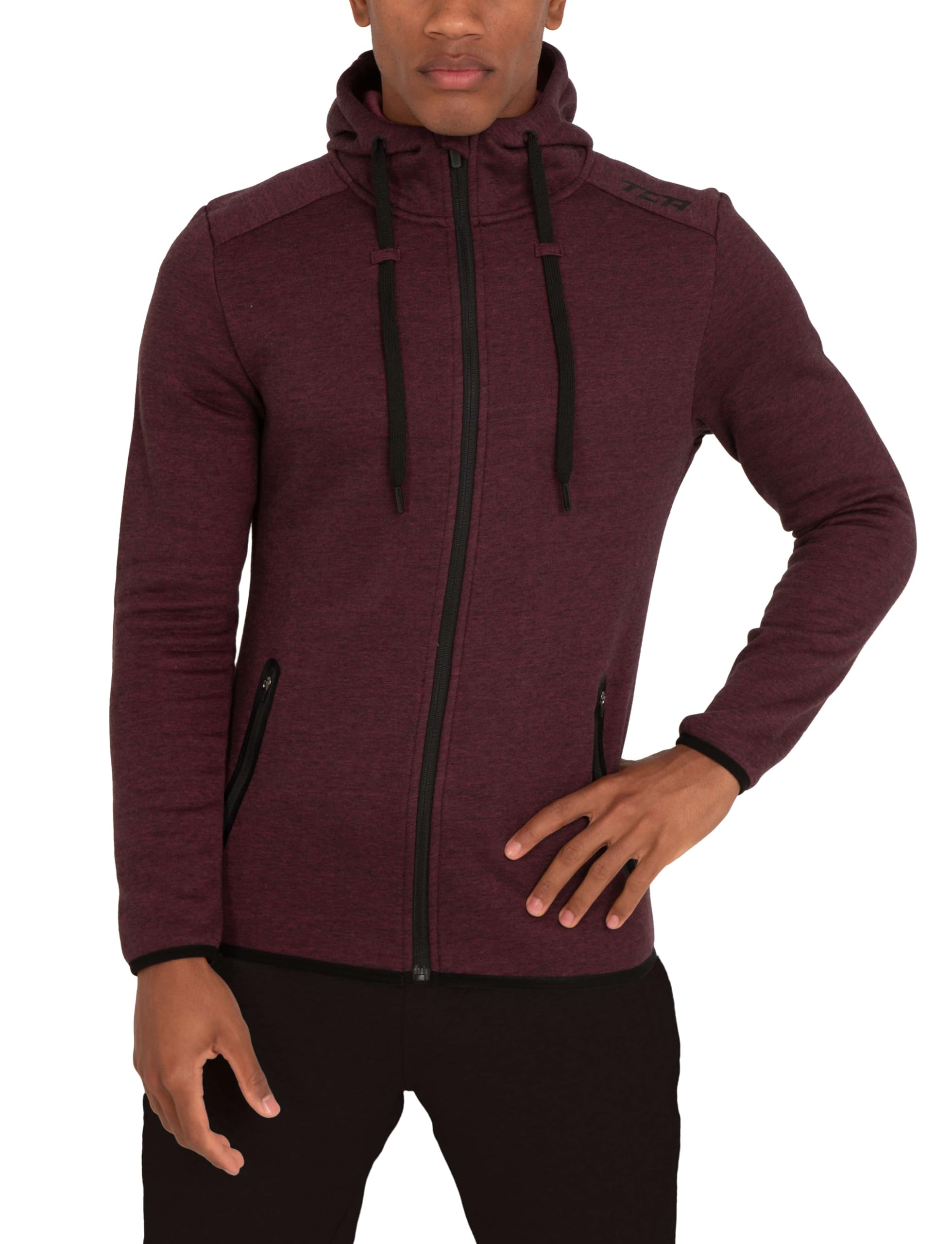 TCA Chaqueta de Running Revolution Tech con Capucha y Bolsillos con Cremallera para Hombre