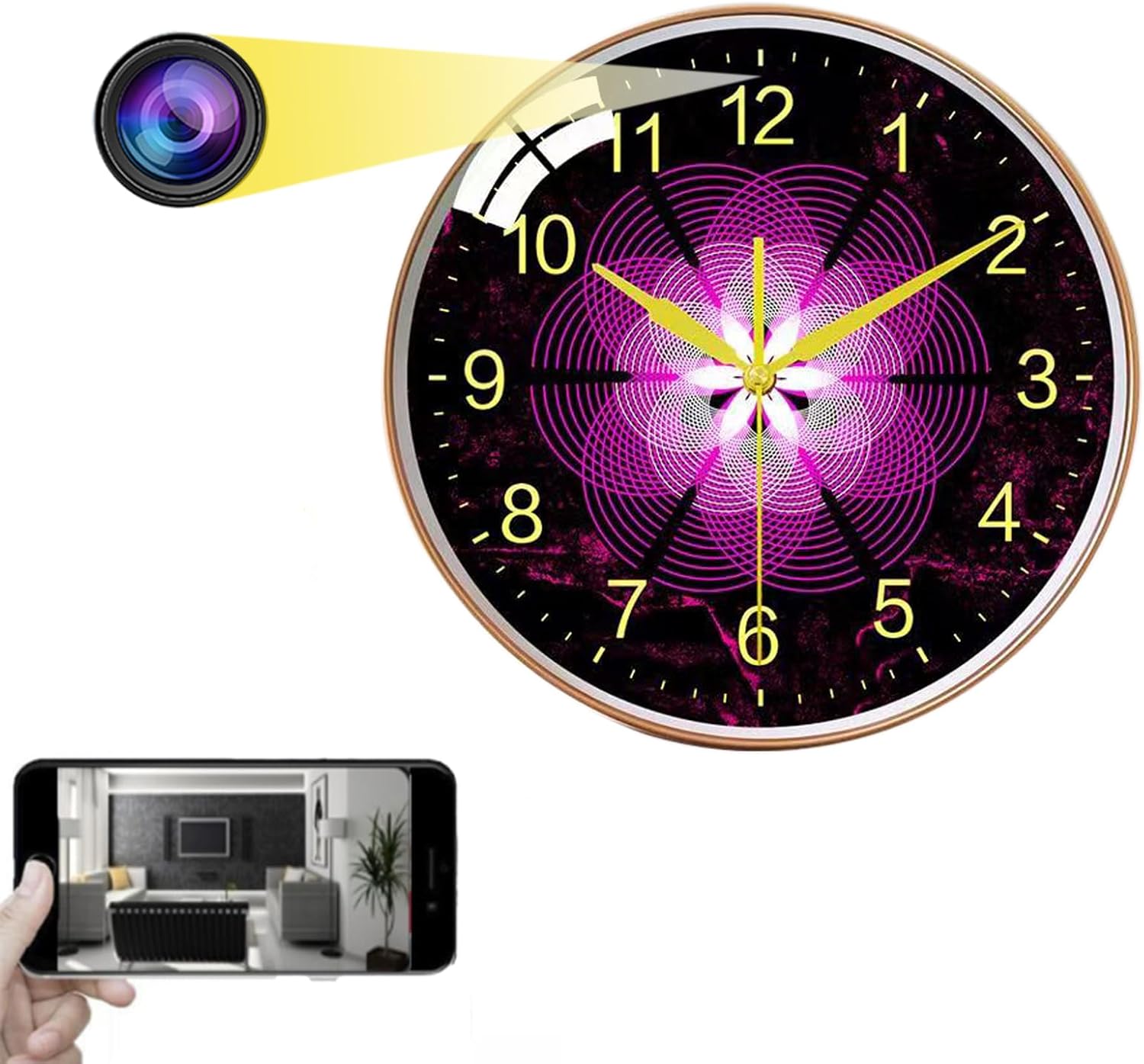 Firstoy Hidden Camera Wall Clock, WiFi Spy Clock 1080P Wireless