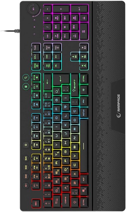Rampage Eclipse Black Usb RGB Illuminated Q Gaming 4 Key Macro Gaming Keyboard Mouse Set
