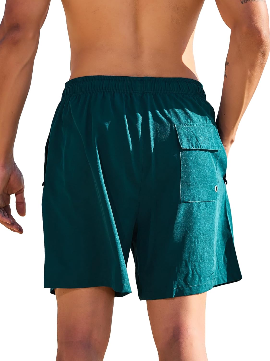 Men's Swim Trunks with Snug Liner 2 in 1 Quick Dry Beach Shorts with Zipper Pockets - Image 3