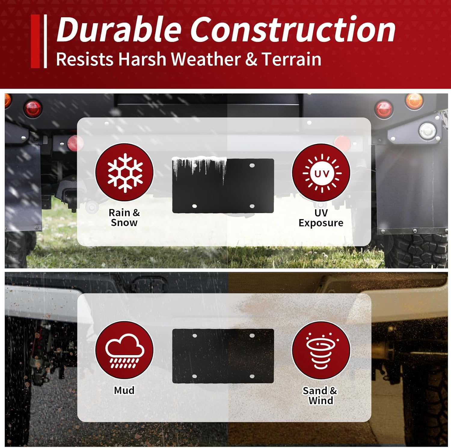 Trailer Hitch License Plate Holder Bracket, Trailer License Holder for 2” Hitch Receivers, Strength Steel, Corrosion Resistant, Suitable for Truck SUV Rv