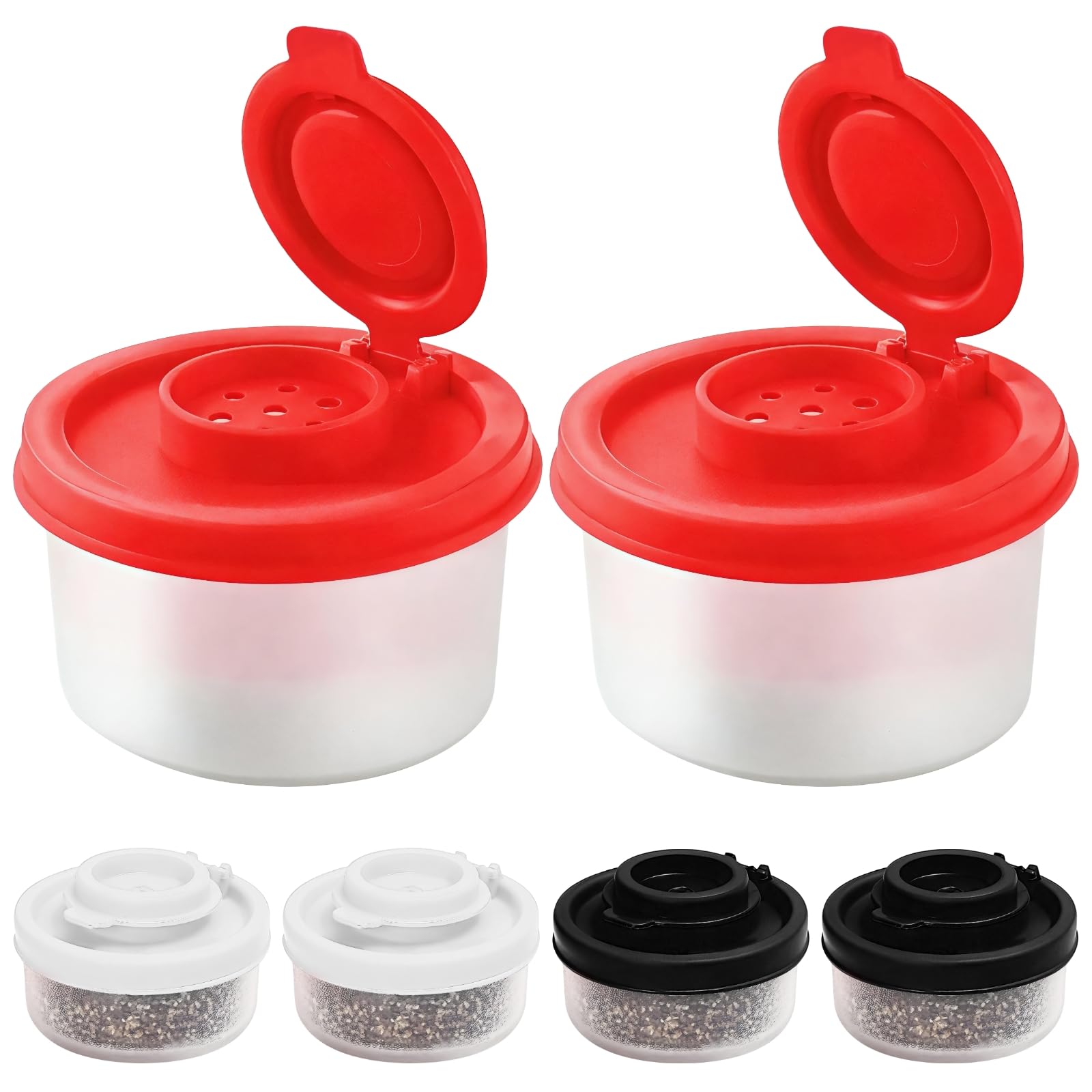 Salière poivrière portable de voyage avec 6 mini pots à épices plastique pour lunch box