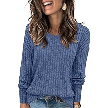 Womens Sweaters Dressy Casual Crewneck Long Sleeve Shirts Loose Fall Fashion Sweatshirts