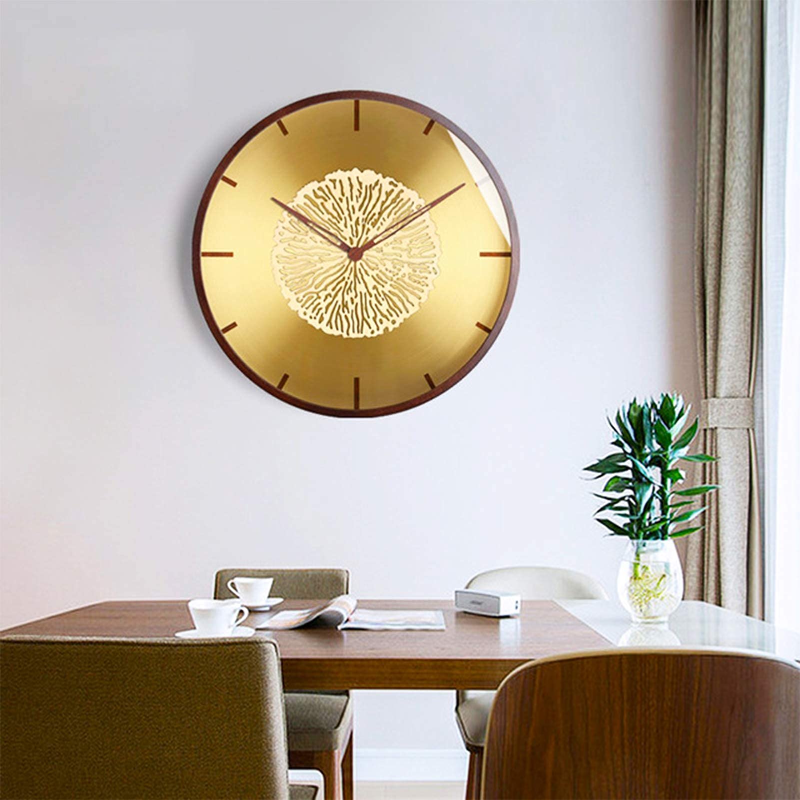 Horloge en bois sans bruit de tique mécanique pour un sommeil paisible