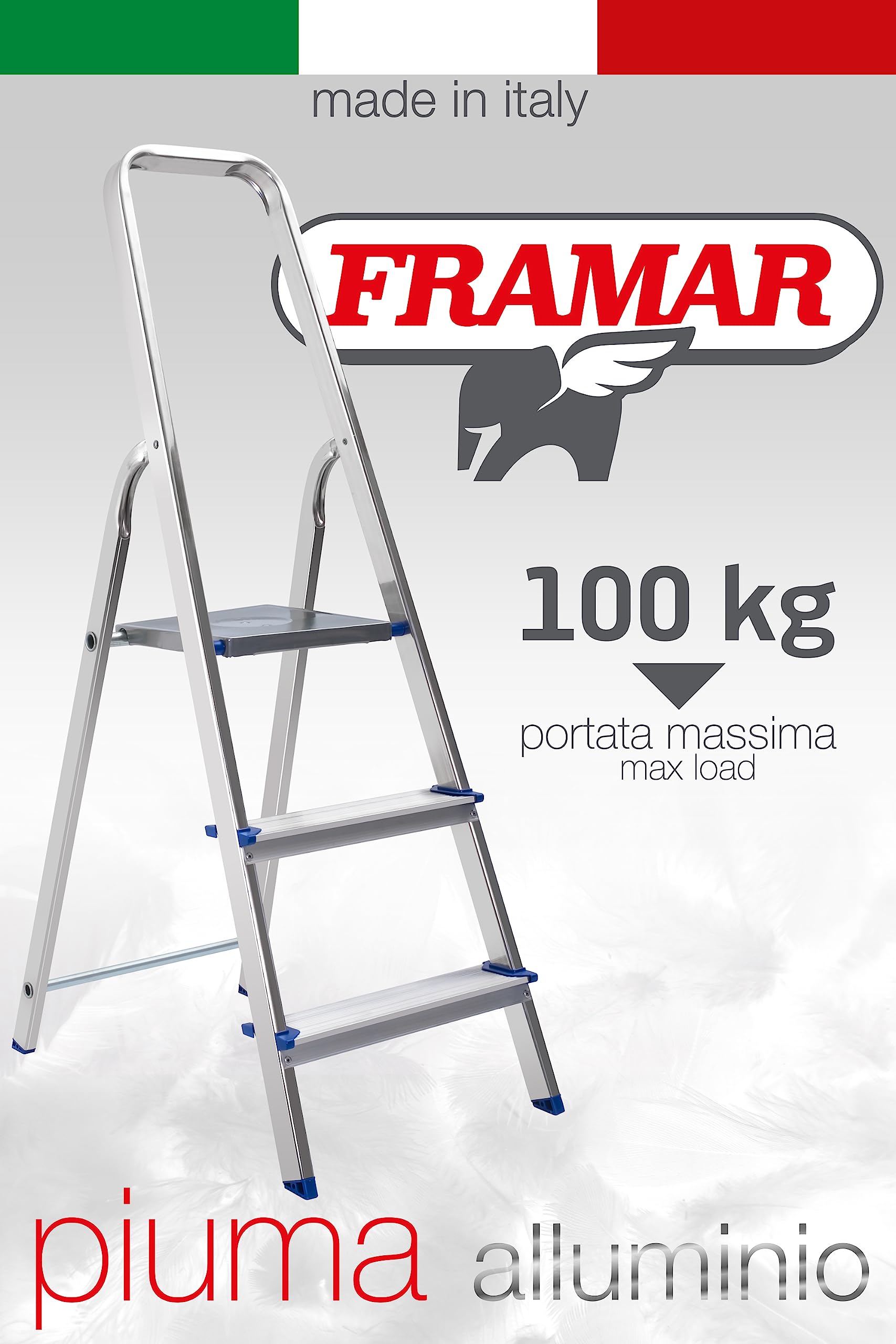 FRAMAR Scala Piuma 3 Gradini in Alluminio - Portata 100 Kg