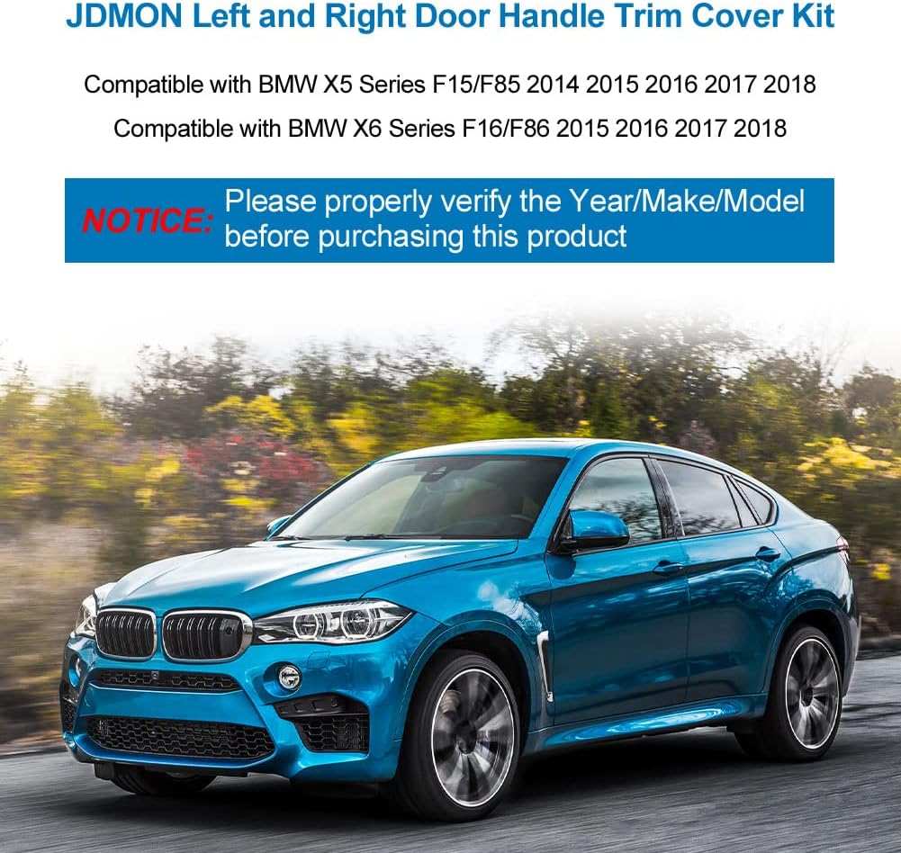 JDMON Door Pull Handle Covers Replacement for BMW X5 Series F15/F85 2014 2015 2016 2017 2018, X6 Series F16/F86 2015 2016 2017 2018 Interior Door Grab Handle Covers